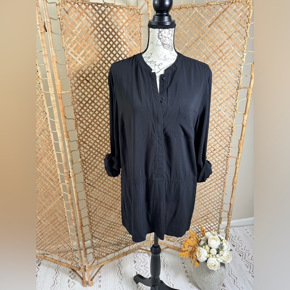 Cynthia Rowley Black Basic Tunic Top